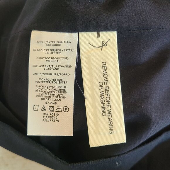 Ann Taylor Pleated Waist Sleeveless Dress Navy Blue NEW 16 Career Office Staple - Picture 6 of 8